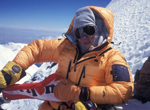 Edurne Pasaban en la cumbre del Lhotse