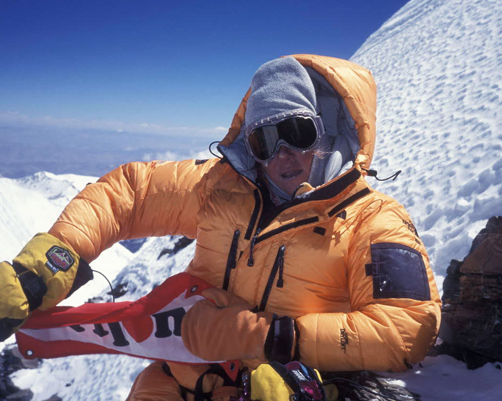 Edurne Pasaban en la cumbre de Lhotse